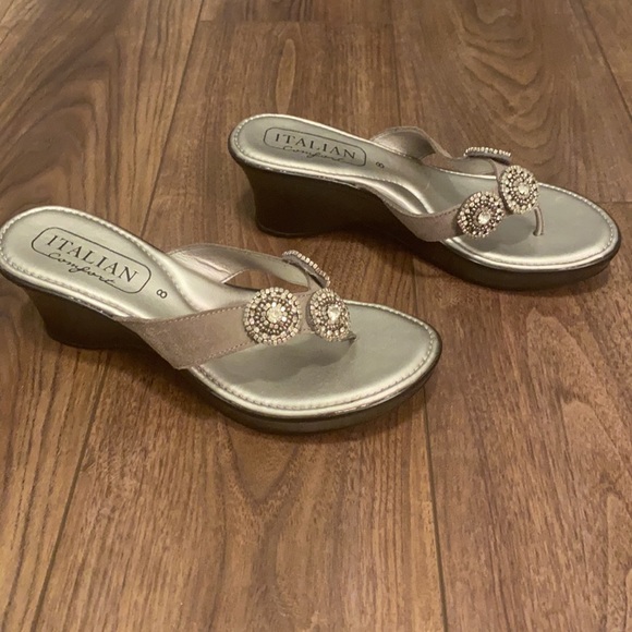 Italian Comfort Wedge Sandals - Picture 2 of 9